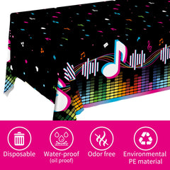 Gatherfun kids birthday music-themed table setup with bold notes