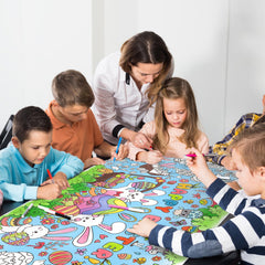Gatherfun kids coloring poster—Easter edition—safe coating supports markers and crayons