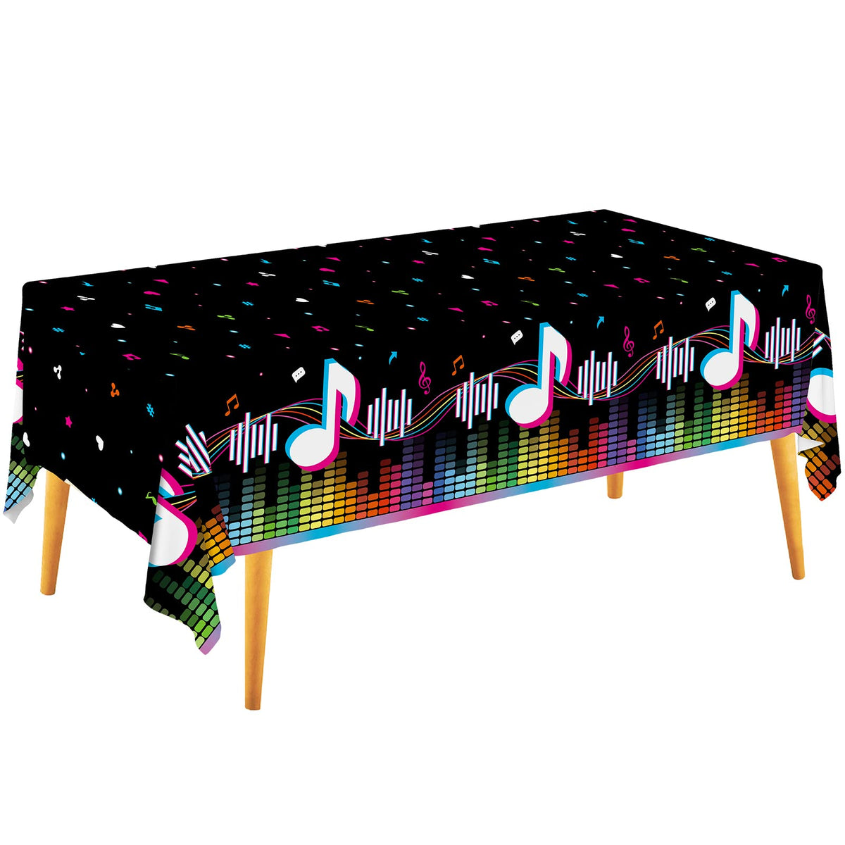 Gatherfun music tablecloth note design adds vibrant flair to a music-themed party table
