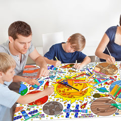 Gatherfun outer-space party decoration doubles as a reusable keepsake after coloring.