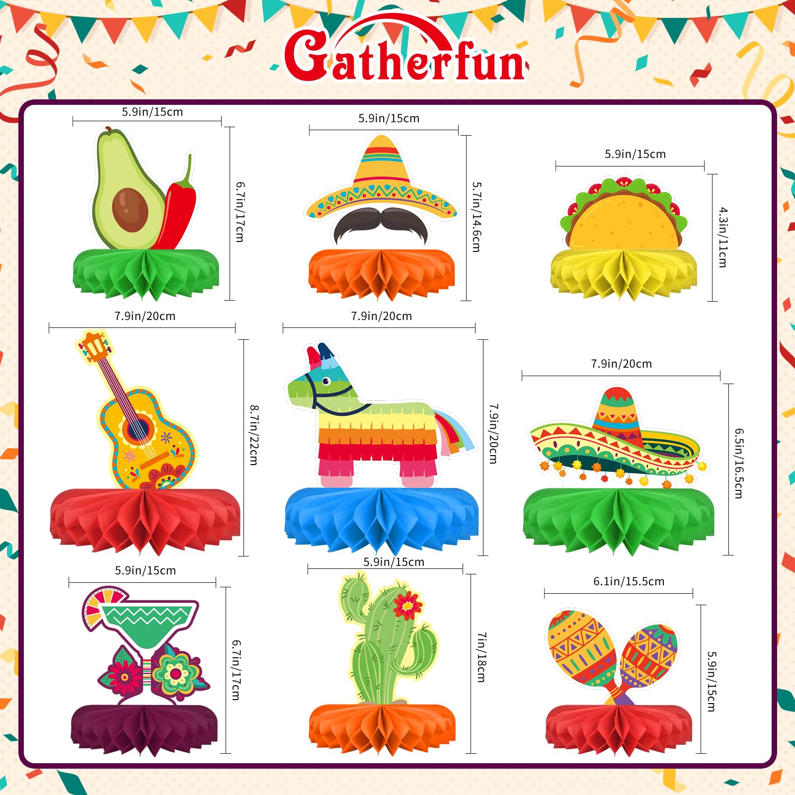 Gatherfun paper fan fiesta decor centerpieces add vibrant birthday or taco night tables.