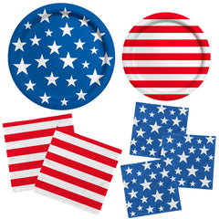 Gatherfun patriotic napkins to help guests clean hands and manage spills.