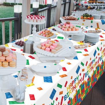 Gatherfun rectangular 54x108 tablecloth fits standard tables for easy setup.