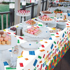 Gatherfun rectangular 54x108 tablecloth fits standard tables for easy setup.