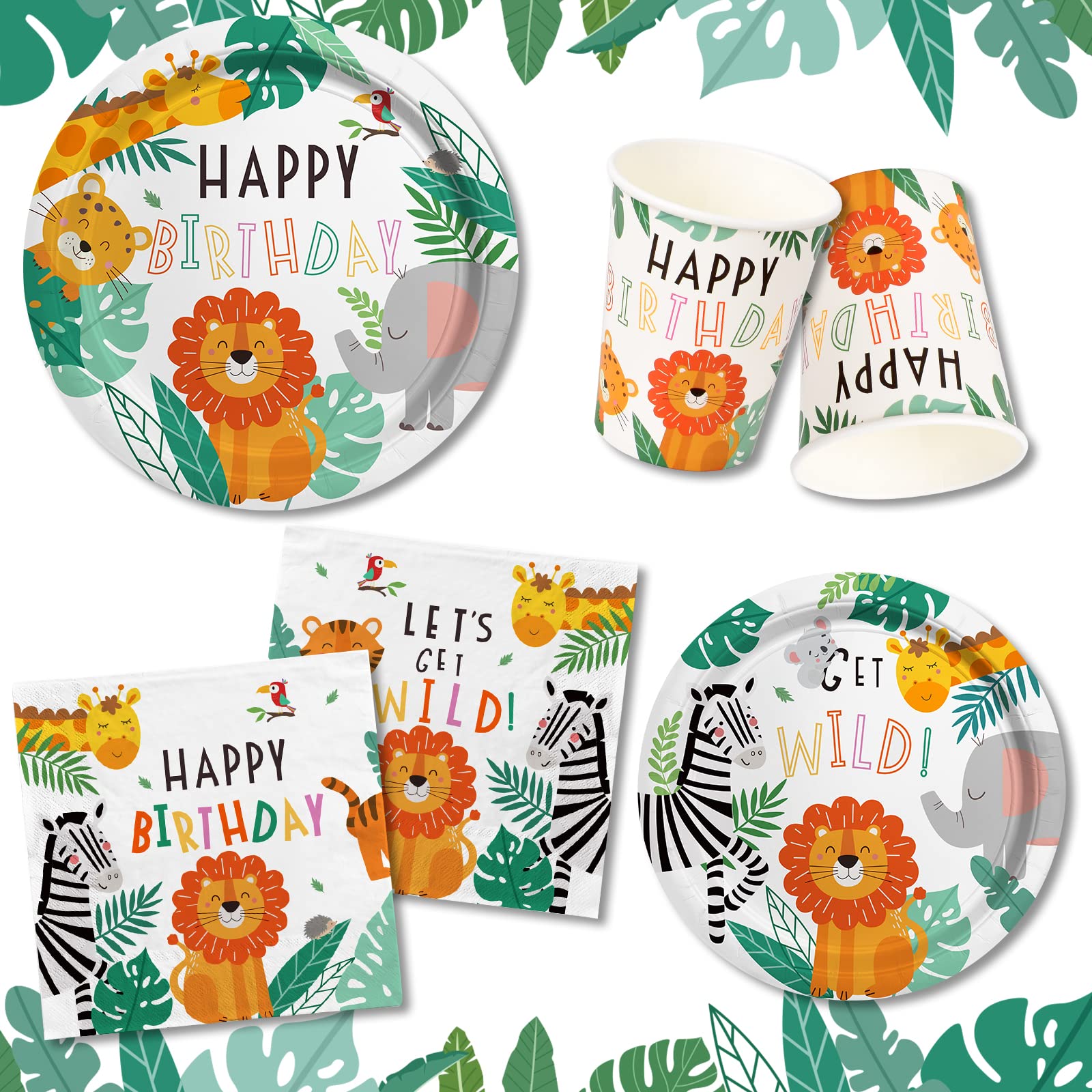 Gatherfun Safari napkins bring quick cleanup after fun birthday moments.