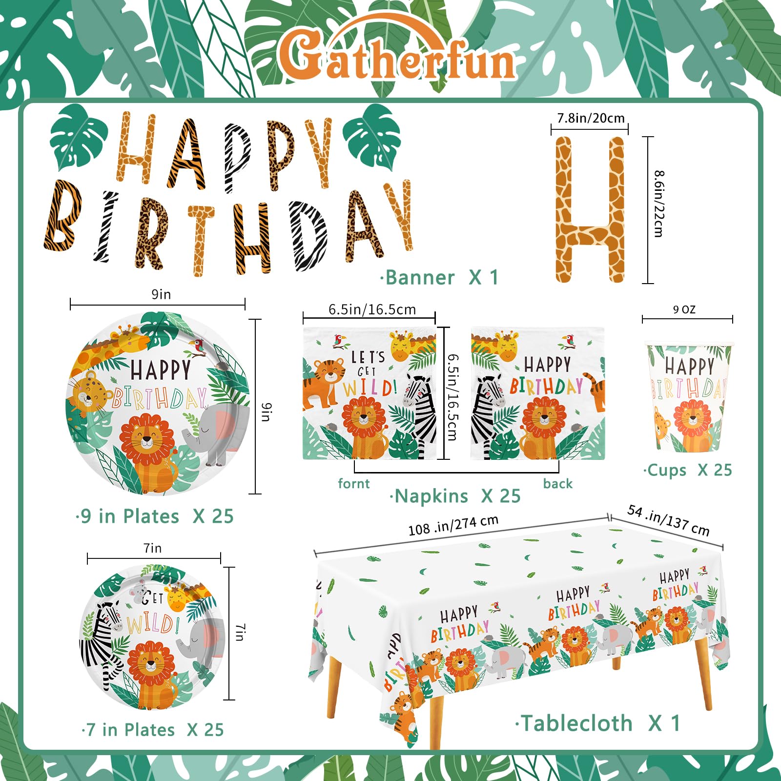Gatherfun Safari plates 7-inch ideal for colorful dessert servings.