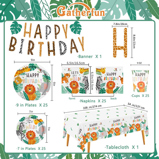 Gatherfun Safari plates 7-inch ideal for colorful dessert servings.