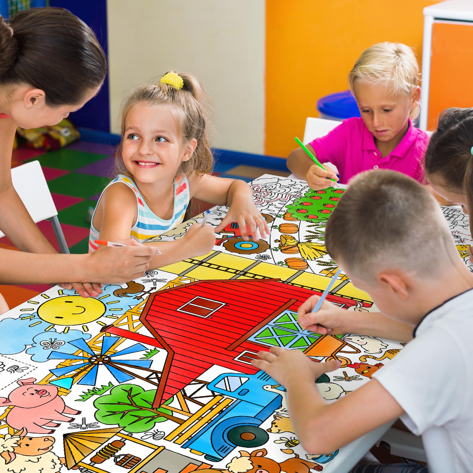 Gatherfun durable white kraft paper poster for classroom and party use.