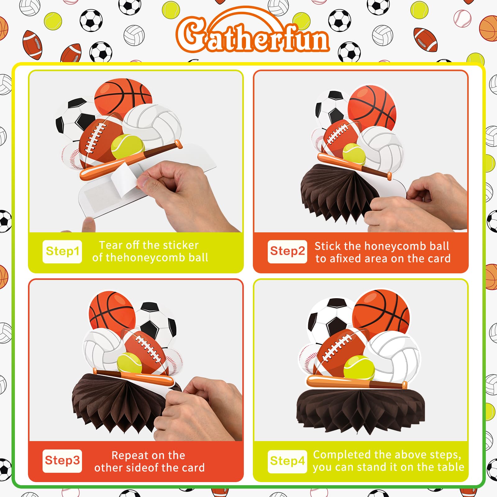 Gatherfun basketball honeycomb centerpiece sparks excitement on the party table