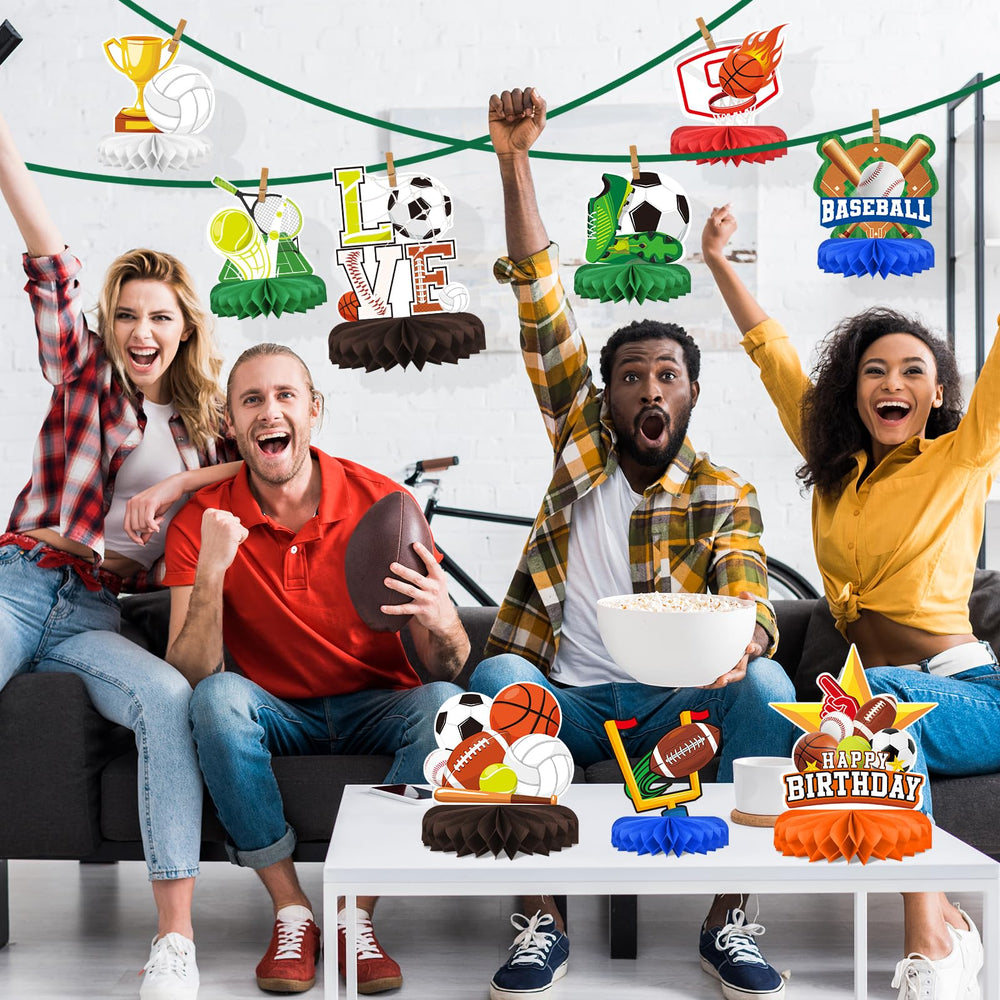 Gatherfun sports honeycomb party decor brightens tables for celebrations