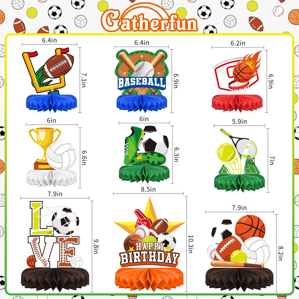 Gatherfun soccer honeycomb centerpiece creates dynamic table decor for a game night
