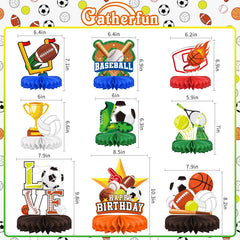 Gatherfun soccer honeycomb centerpiece creates dynamic table decor for a game night