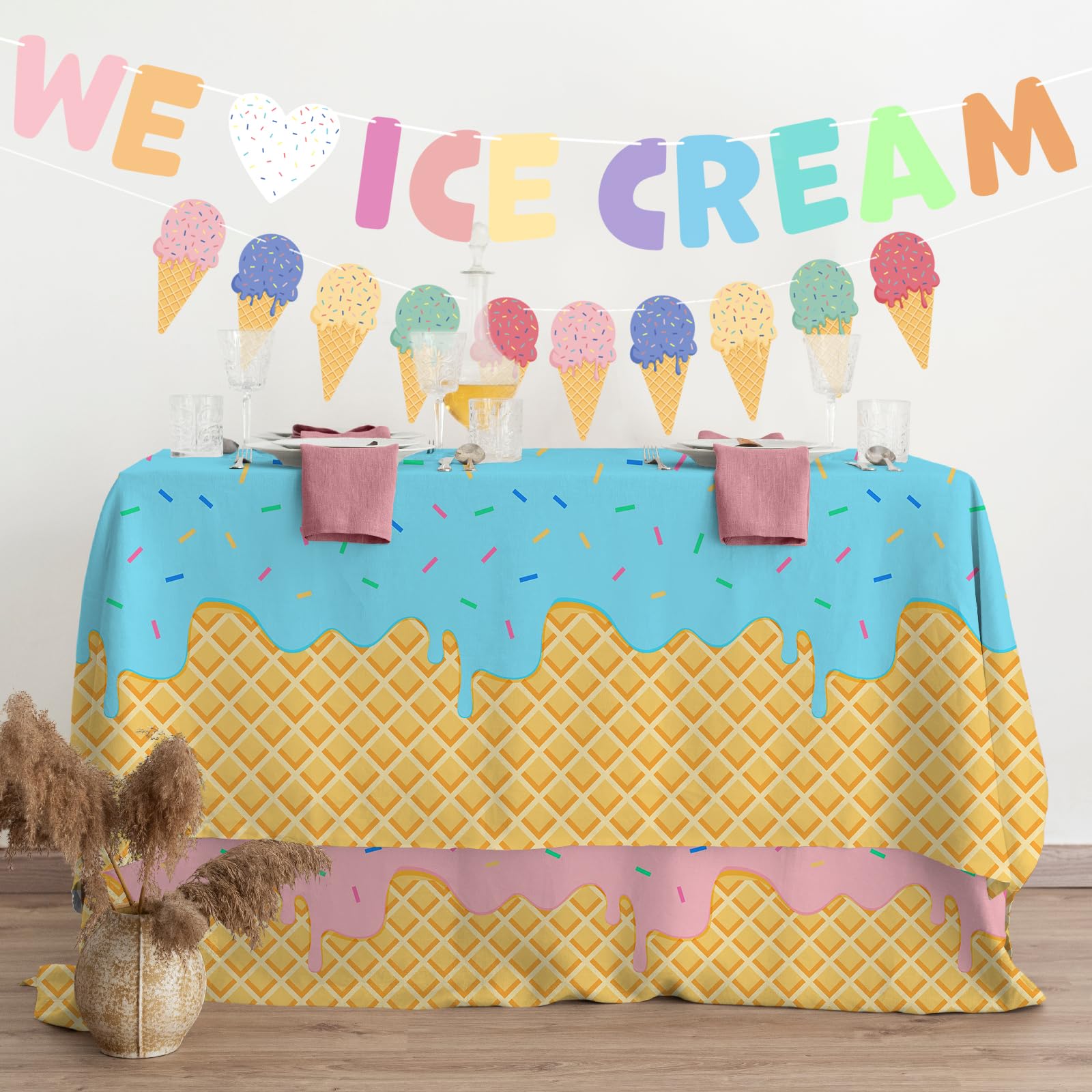 Gatherfun thick PE tablecloth protects surfaces and prevents leaks.