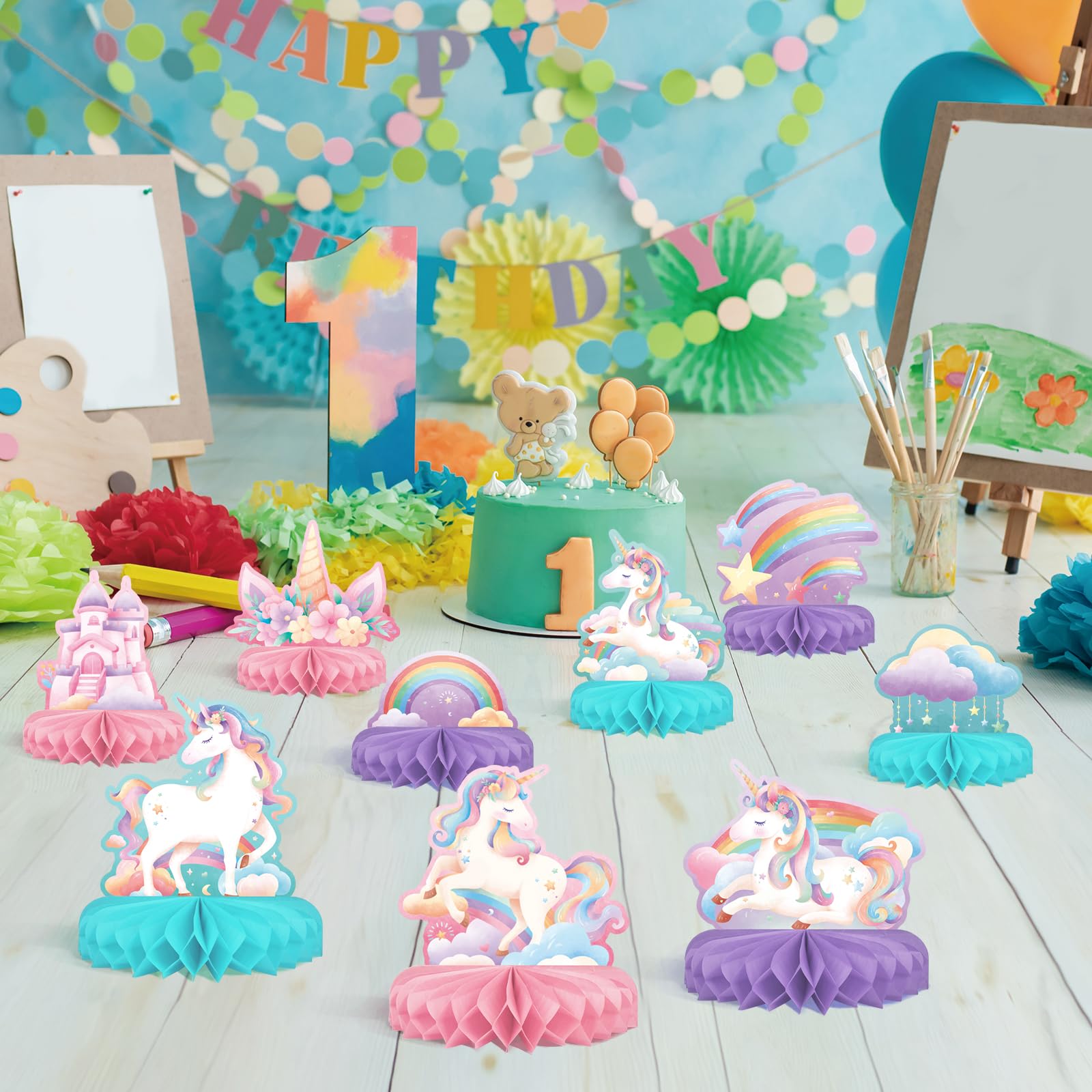 Gatherfun unicorn confetti toppers accent treats and favors