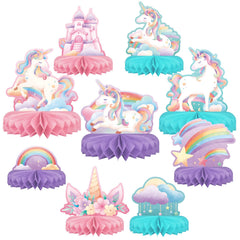 Gatherfun unicorn honeycomb centerpiece for rainbow party tables