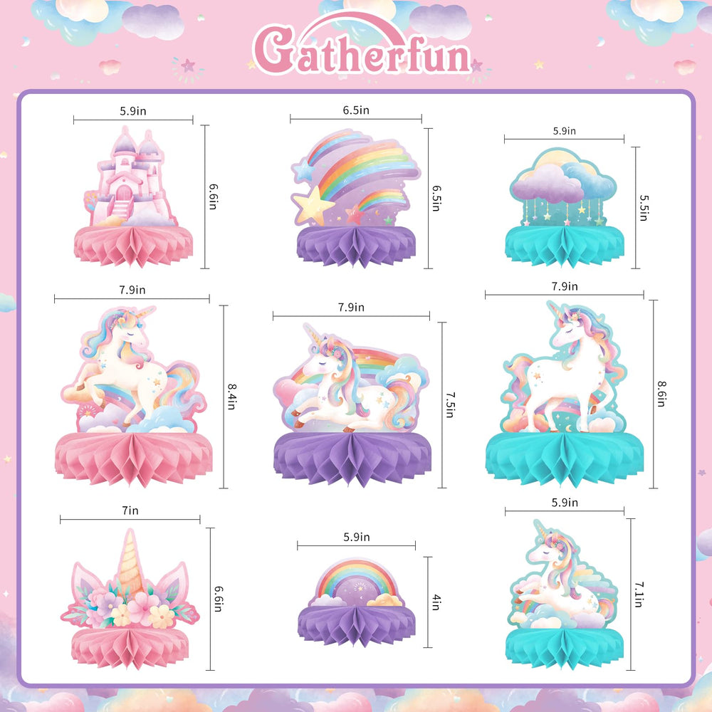 Gatherfun unicorn table decorations for a whimsical birthday