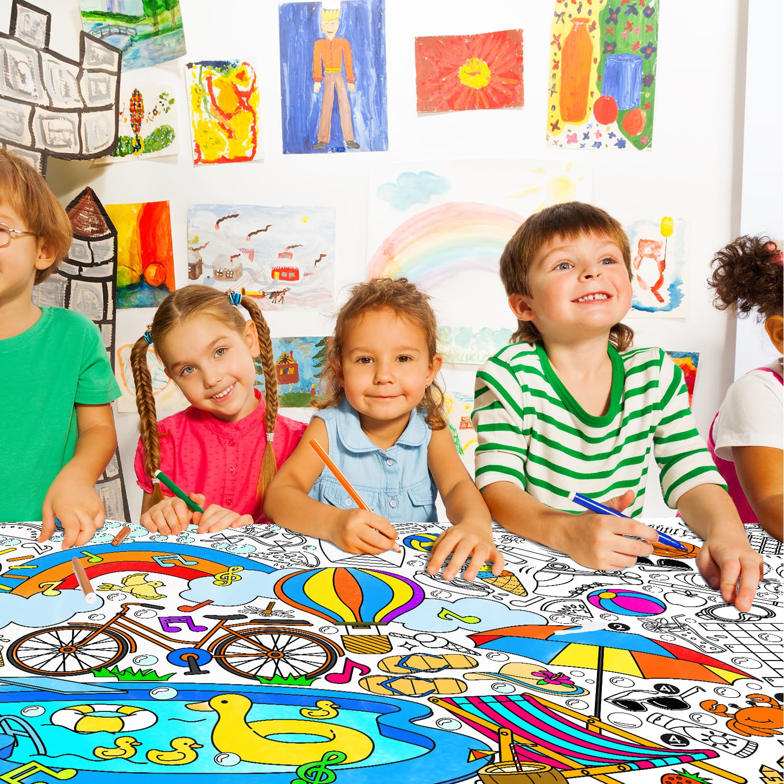 Gatherfun giant coloring poster as wall art and classroom decor