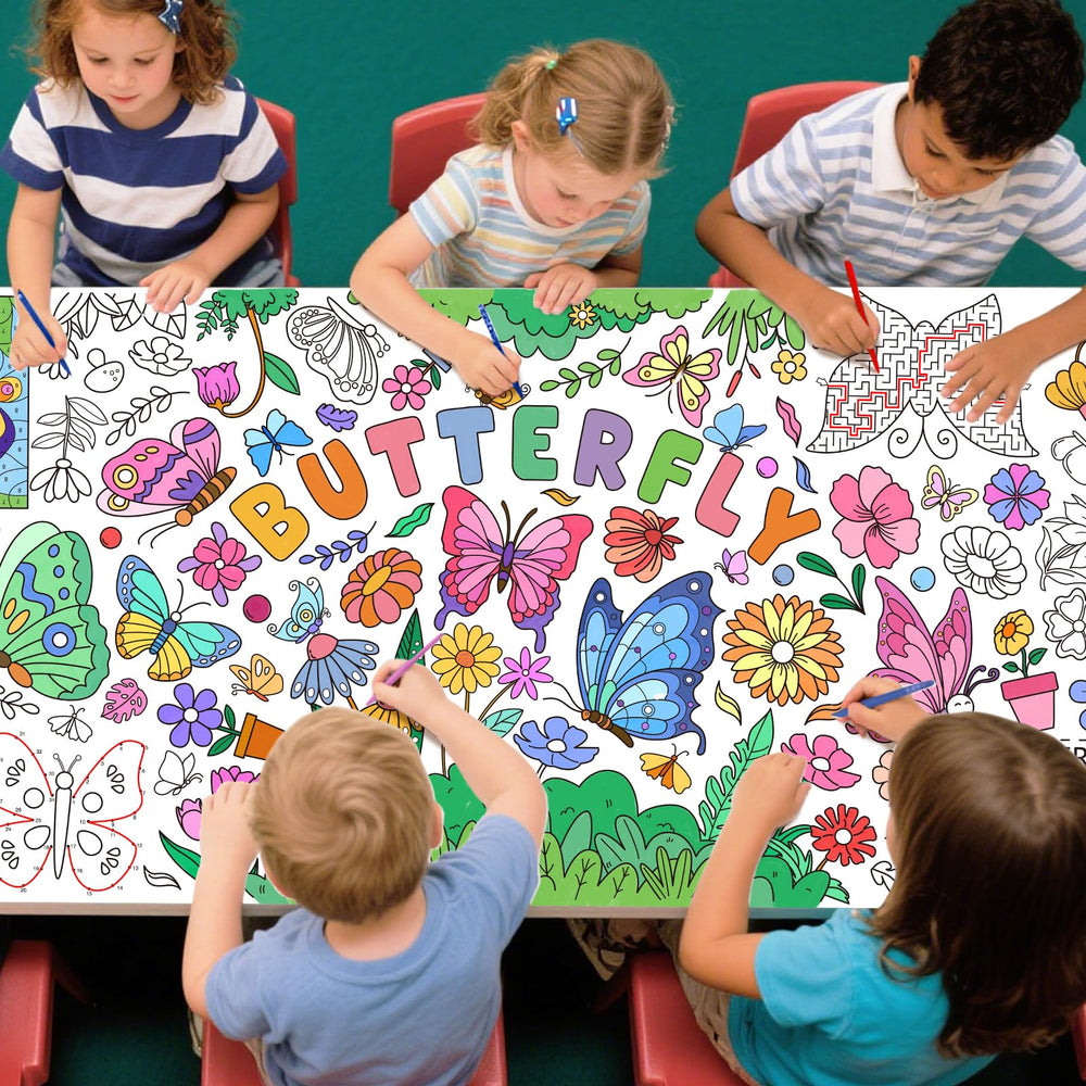 Gatherfun white kraft paper with coating ensures durable, safe coloring for crayons and watercolors.