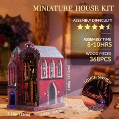 GATTLELIC Book Nook Kit cloak floating effect shows magical atmosphere.