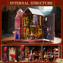 GATTLELIC Book Nook Kit potion brewing scene highlighting creative DIY hours.