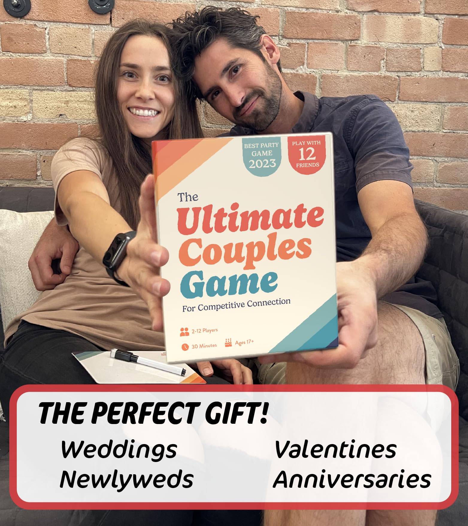 Gatwick Games Ultimate Couples Game couple interaction on the table