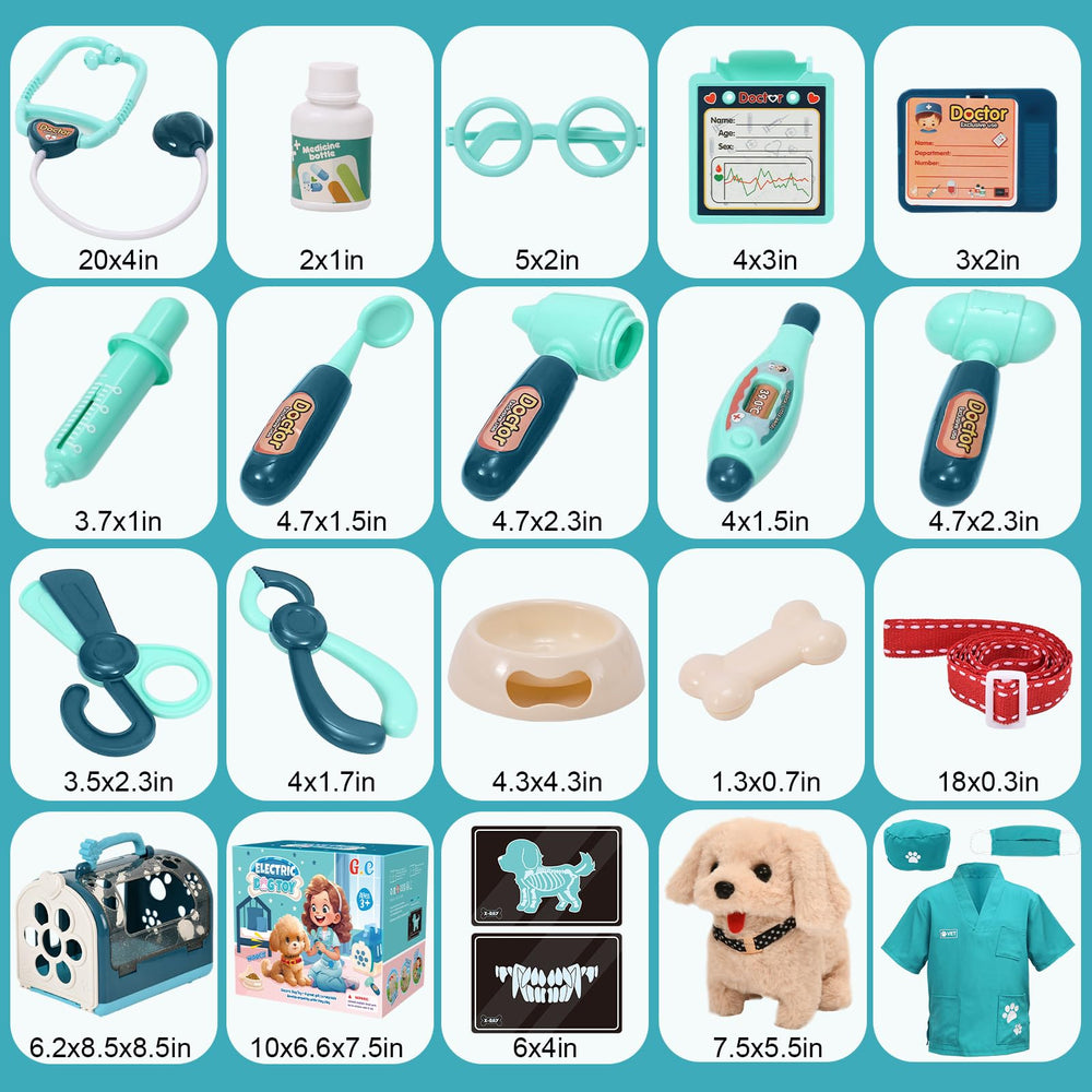 G.C 22Pcs Dog Vet Kit: carrying carrier enables portable vet sessions at home