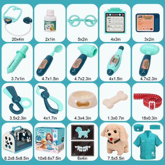 G.C 22Pcs Dog Vet Kit: carrying carrier enables portable vet sessions at home