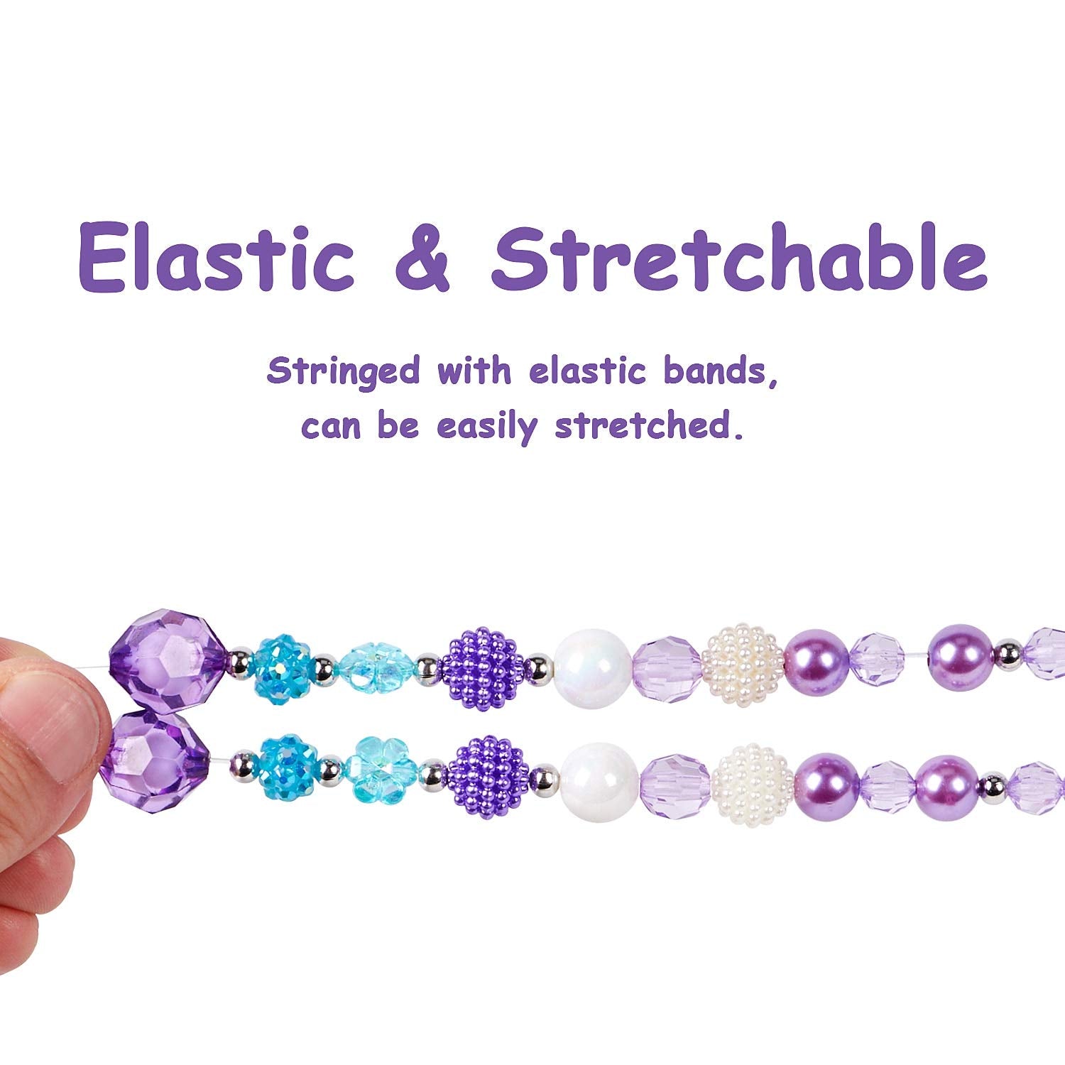 G.C premium beads and resin ensure durable, lightweight accessories safe for curious little hands