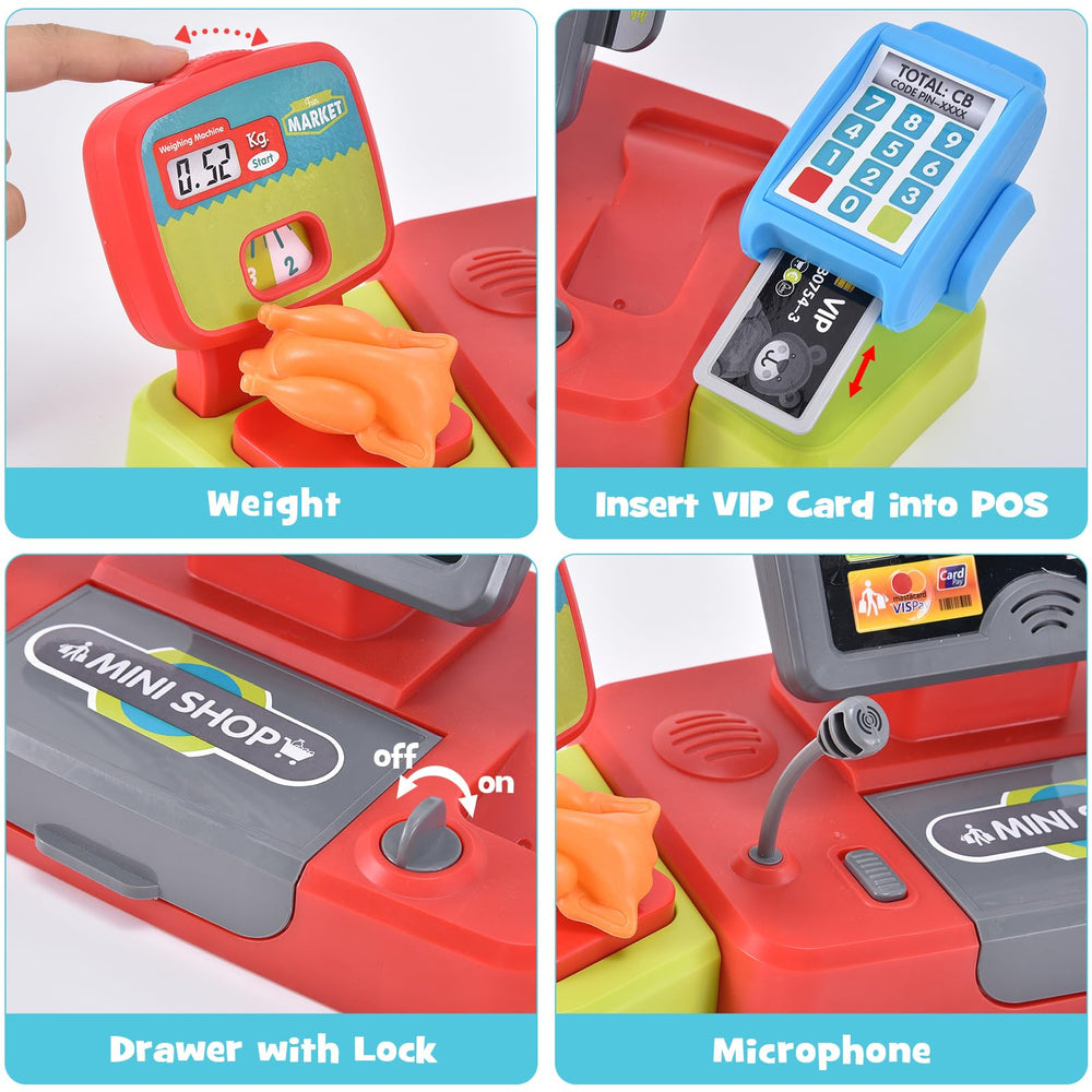 G.C digital scale and payment terminal for accurate pretend weighing and totals.