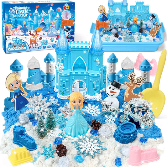 G.C Sensory Bin with princess figure and castle mold for imaginative play