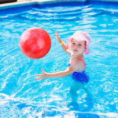GCQJOQ marble bouncy ball inflation valve close-up for easy filling.