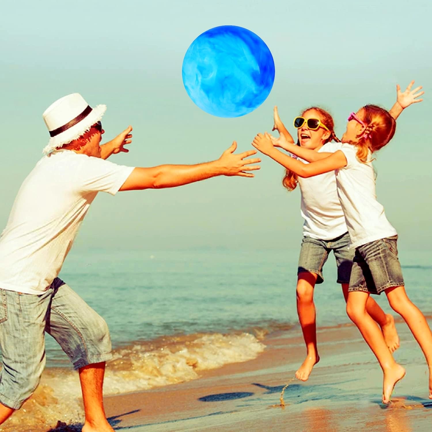 GCQJOQ marble ball 15inch red blue inflating scene for easy setup.