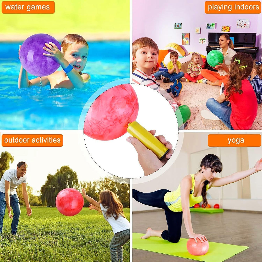 GCQJOQ marble ball 15inch red blue packaging with two balls.