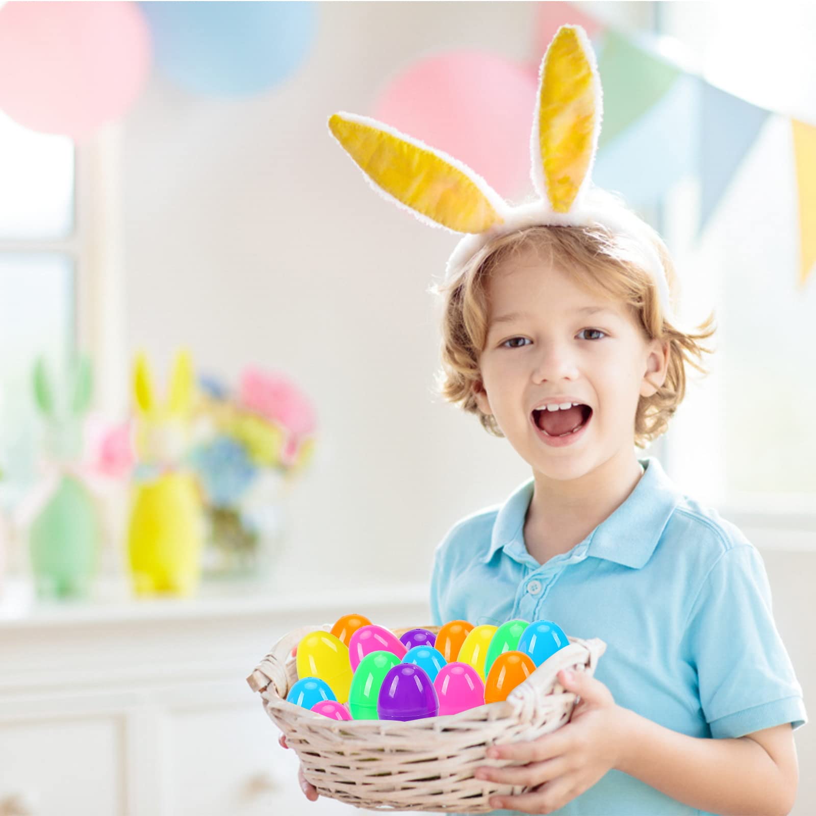 GCNBCNB Easter eggs pre-fillable compartments for candies and small toys