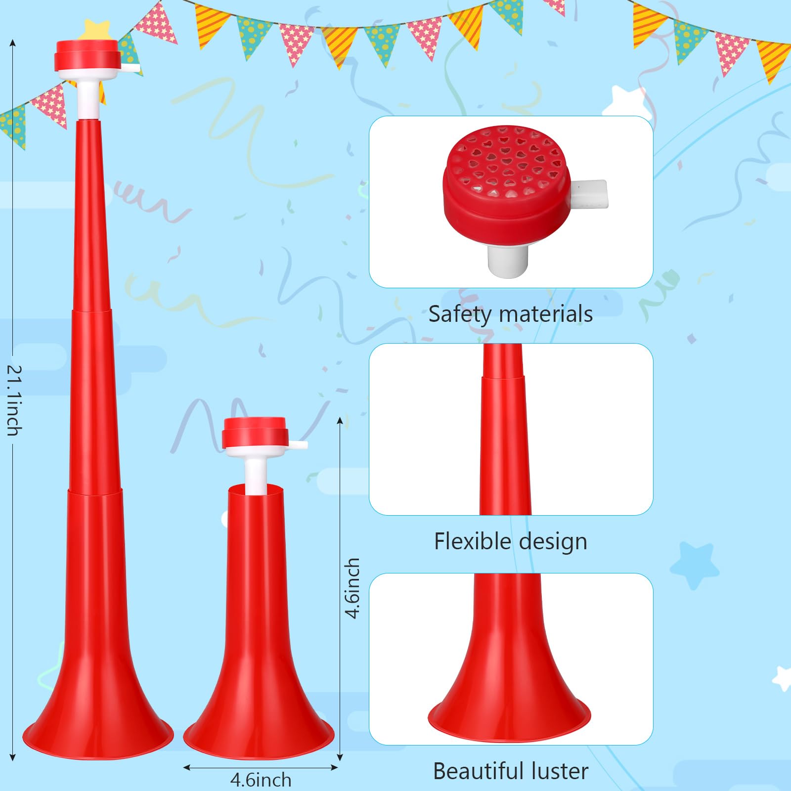 GCQJOQ 4-pack stadium horns shared for games and parties.