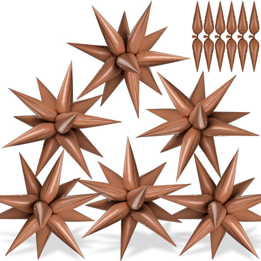 GCTWFYK chocolate color star balloons in a 26-inch display for a wedding backdrop.
