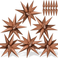 GCTWFYK chocolate color star balloons in a 26-inch display for a wedding backdrop.