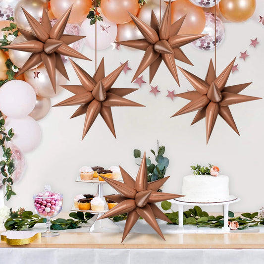 GCTWFYK explosion star balloon assembly creates dramatic focal points for celebrations.