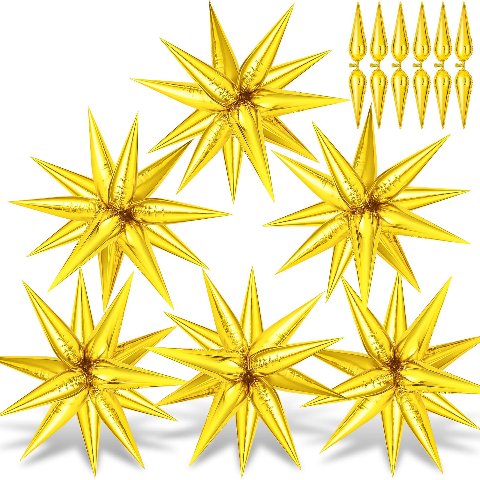 GCTWFYK gold star balloons, 26-inch display, perfect for creating a dramatic party backdrop.