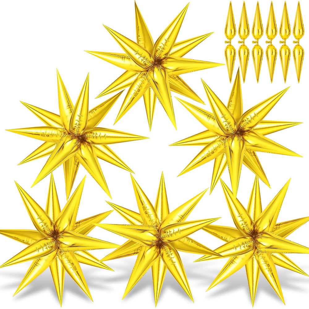 GCTWFYK gold star balloons, 26-inch display, perfect for creating a dramatic party backdrop.