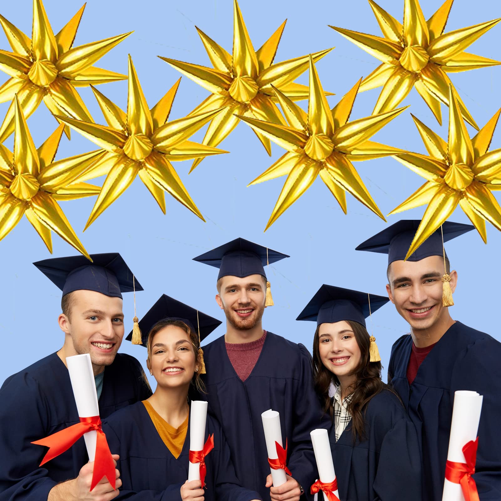 GCTWFYK party favors or home decor star balloons with festive shine.