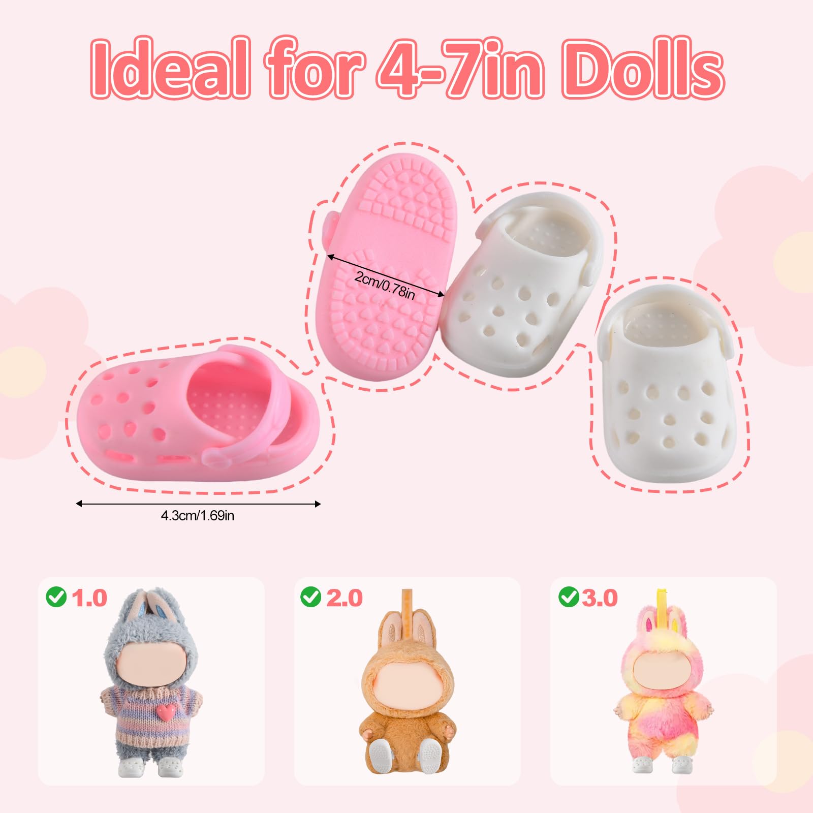 GDLSYLGHY white doll clog on Labubu with versatile styling options