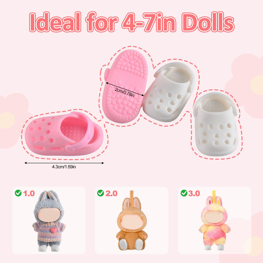 GDLSYLGHY white doll clog on Labubu with versatile styling options