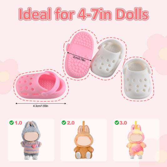GDLSYLGHY white doll clog on Labubu with versatile styling options