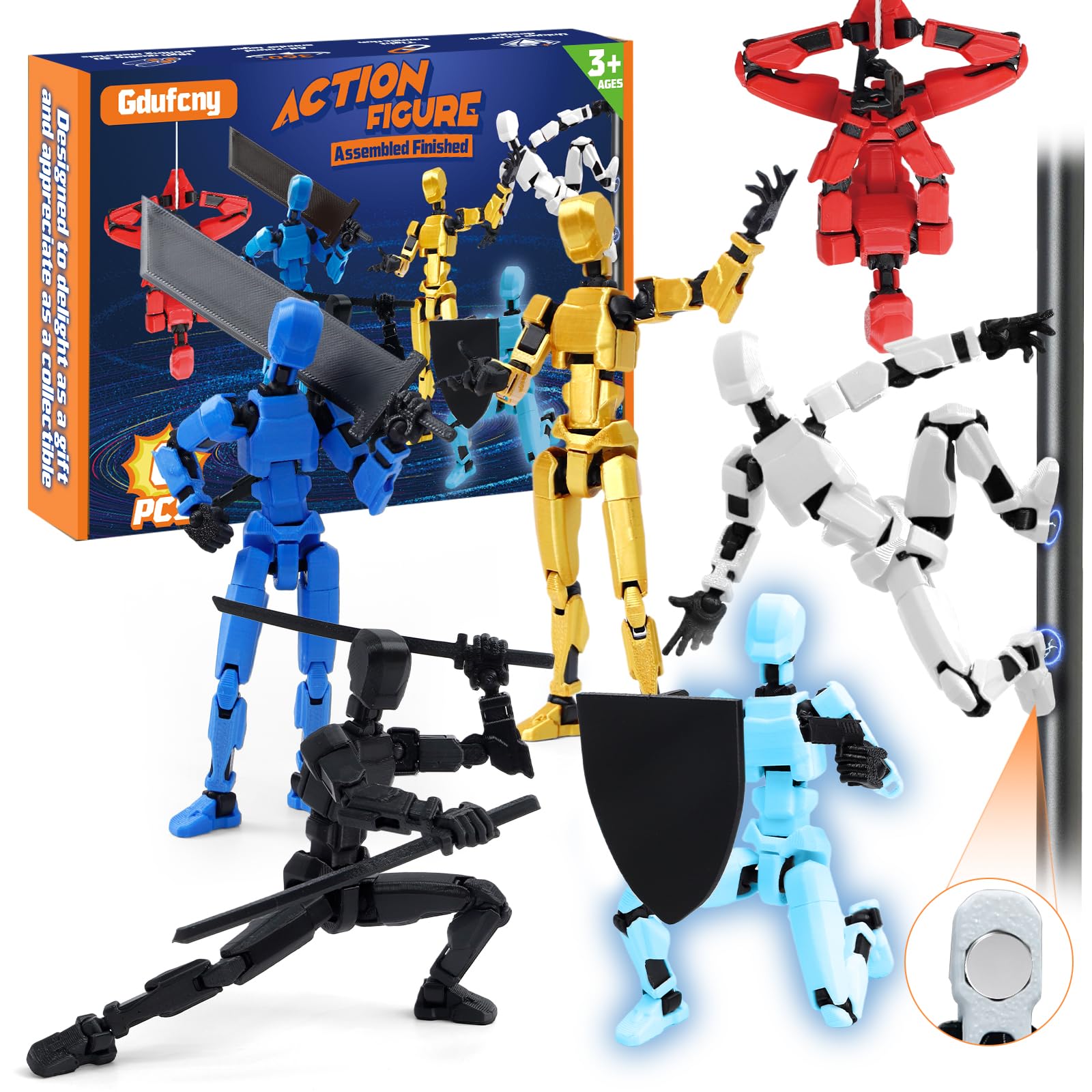 Gdufcny T13 Titan blue robot posed for dynamic display.