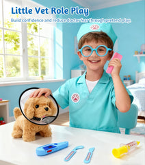 GDUNDUNL toy doctor kit pink dress-up shirt and hat for imaginative play
