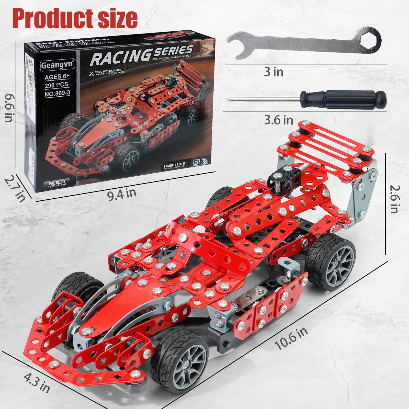 Geangvn metal model car kit detailed styling for collector display.