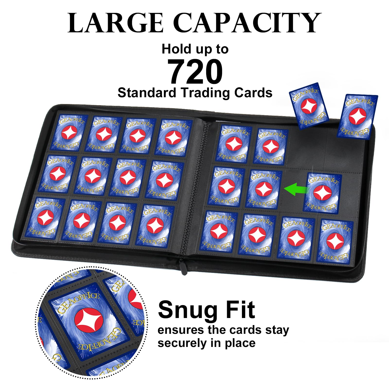 GEAoffice side-loading pockets ease card insertion and secure organization.