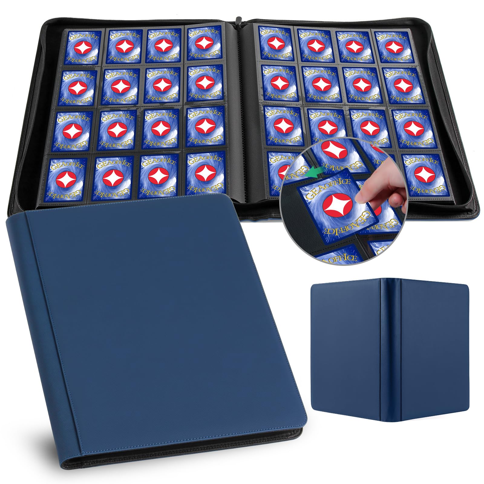 GEAoffice 16-pocket card binder with closed cover to protect cards on the go