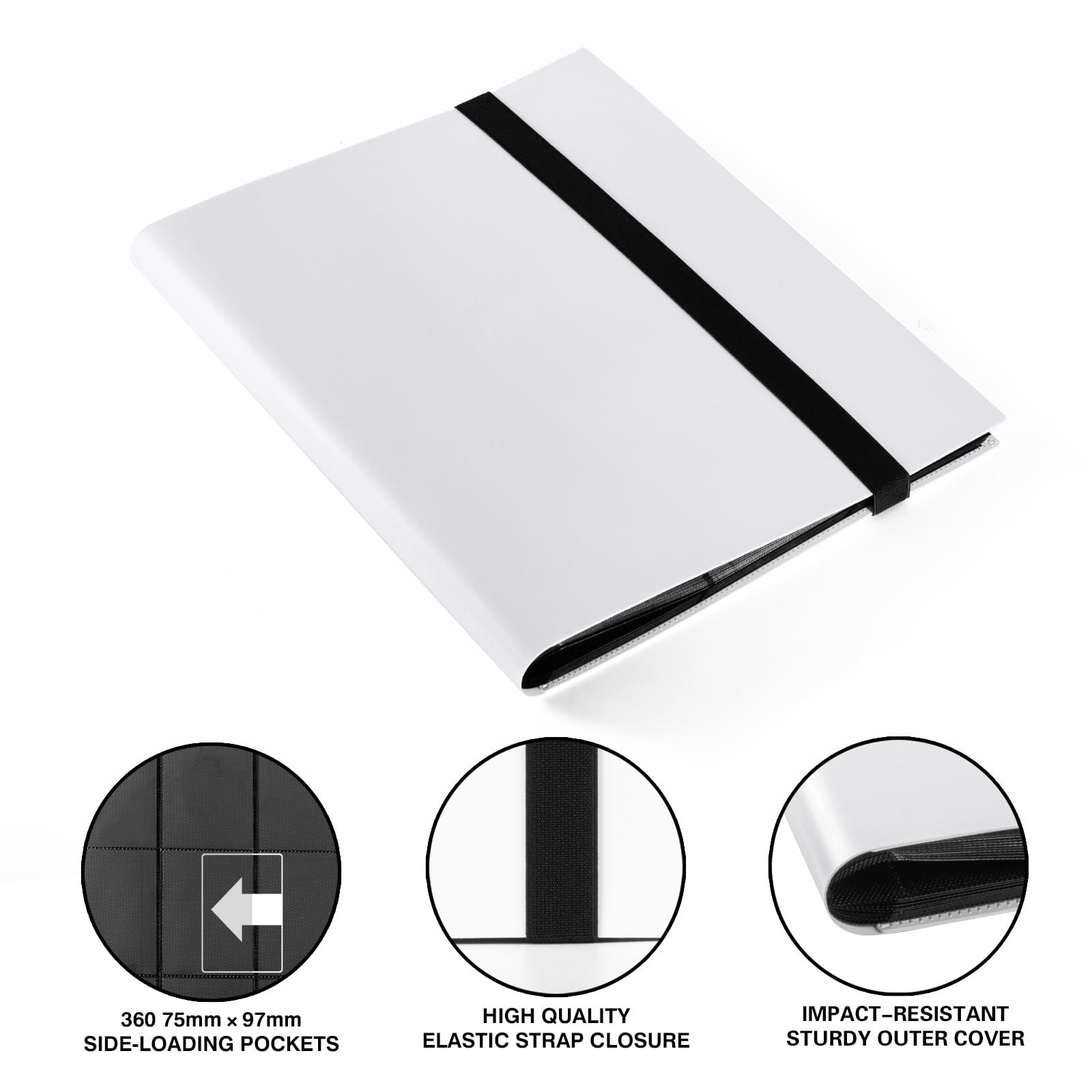 GEAoffice card binder side-loading pockets securely hold cards during transport.